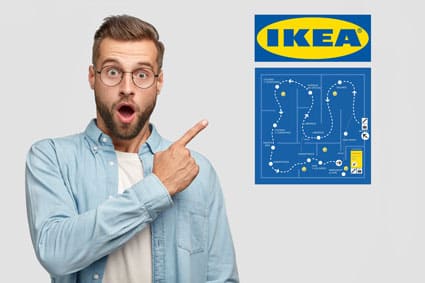 Hombre señala plano ikea
